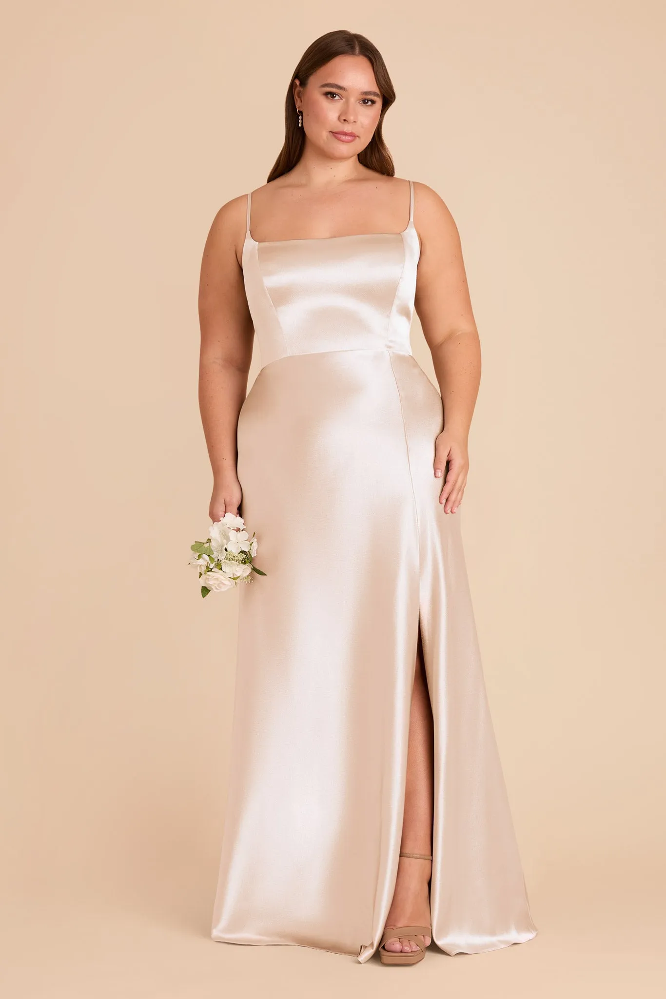 Mai Shiny Satin Dress - Champagne sold by Birdy Grey product image thumbnail 2