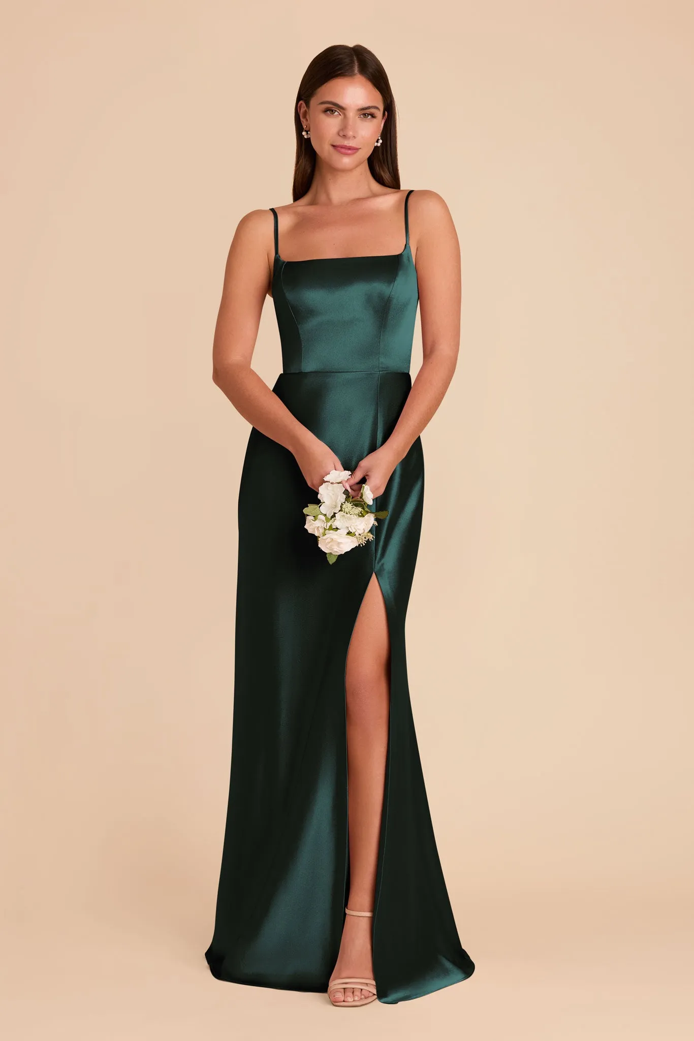 Mai Shiny Satin Dress - Emerald sold by Birdy Grey product image thumbnail 3