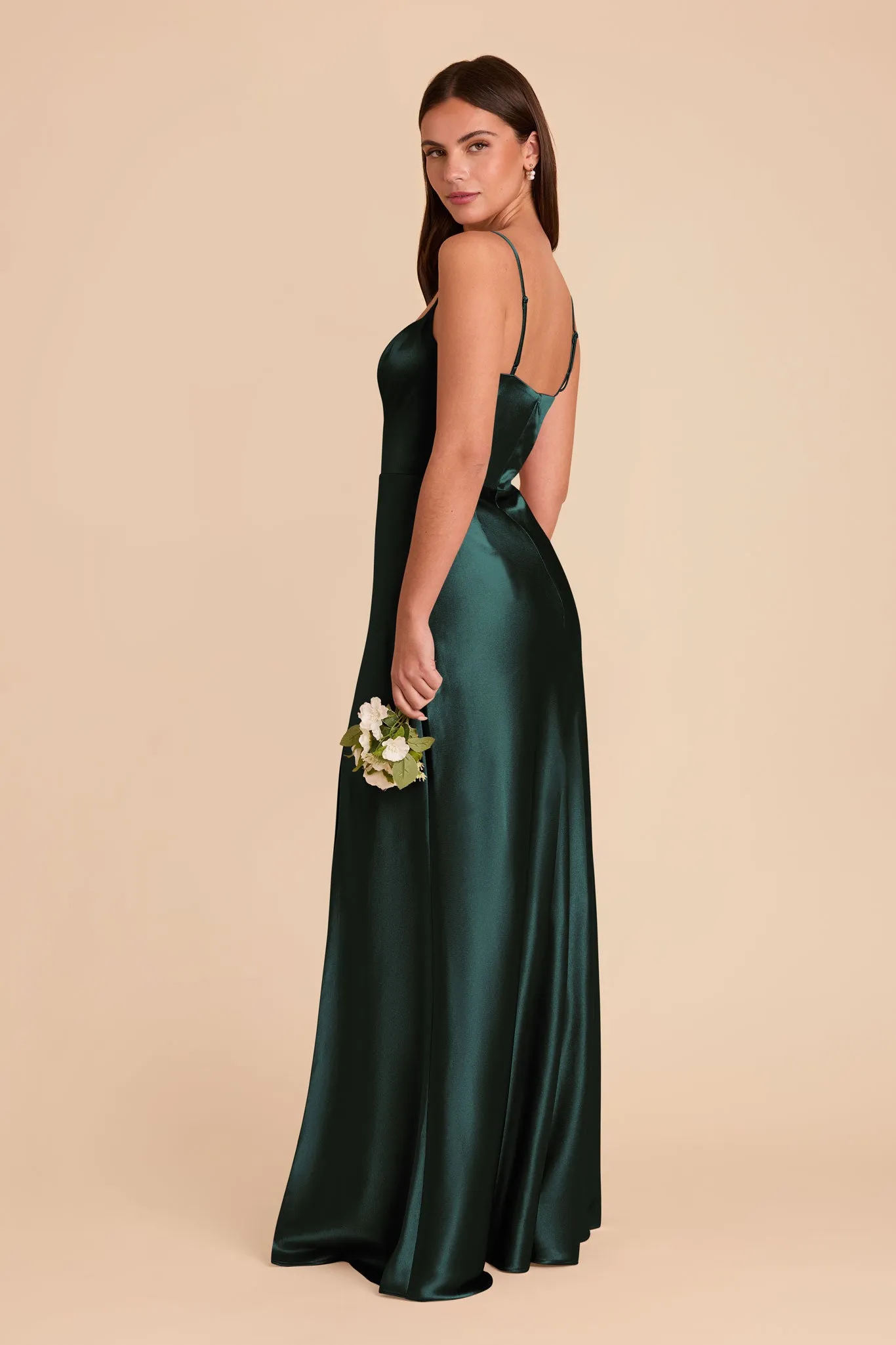 Mai Shiny Satin Dress - Emerald sold by Birdy Grey product image thumbnail 4