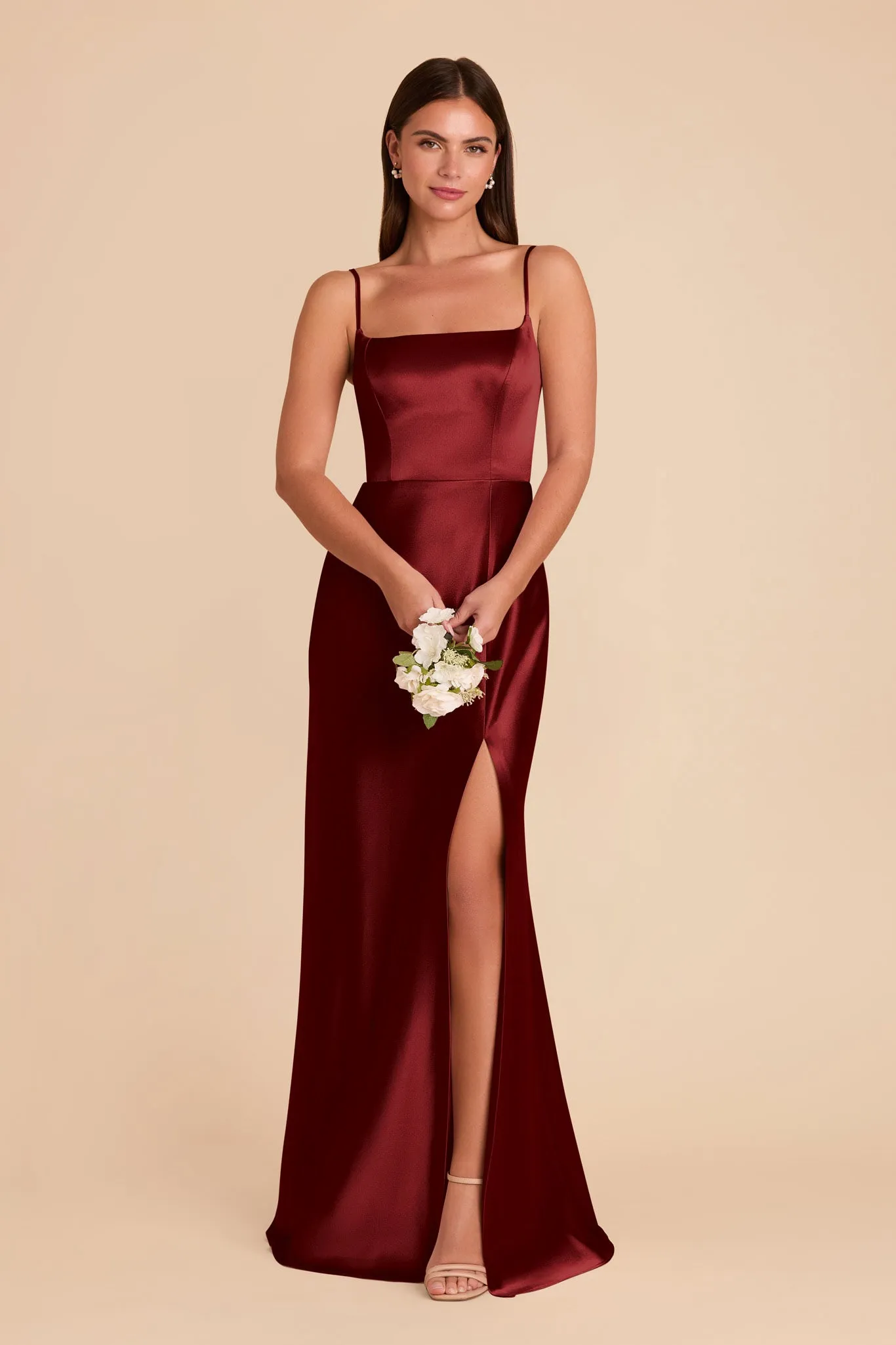 Mai Shiny Satin Dress - Cabernet sold by Birdy Grey product image thumbnail 3