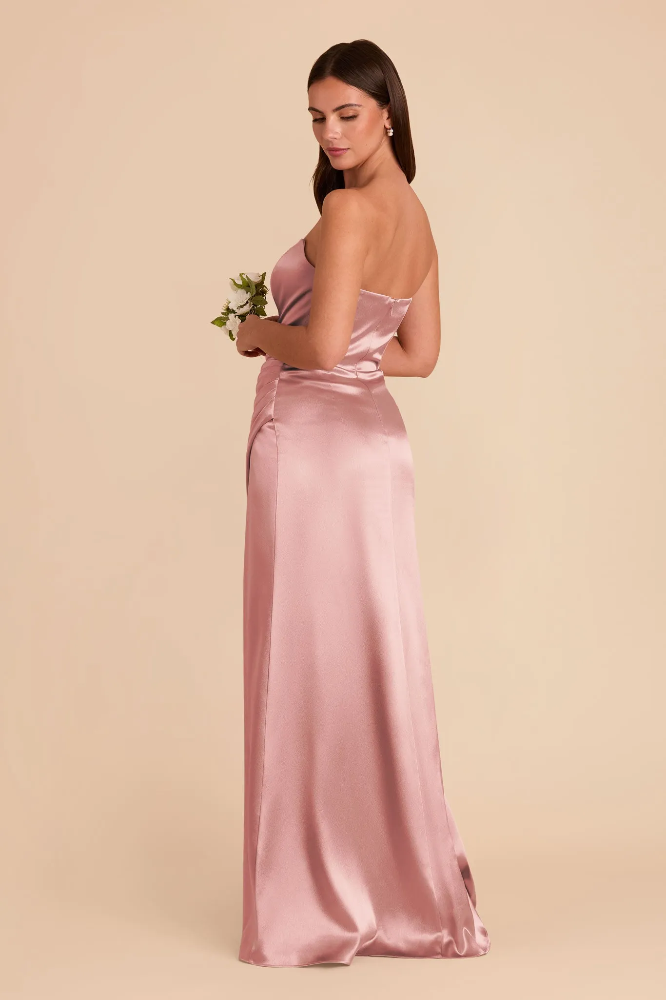 Anne Shiny Satin Dress - English Rose sold by Birdy Grey product image thumbnail 4