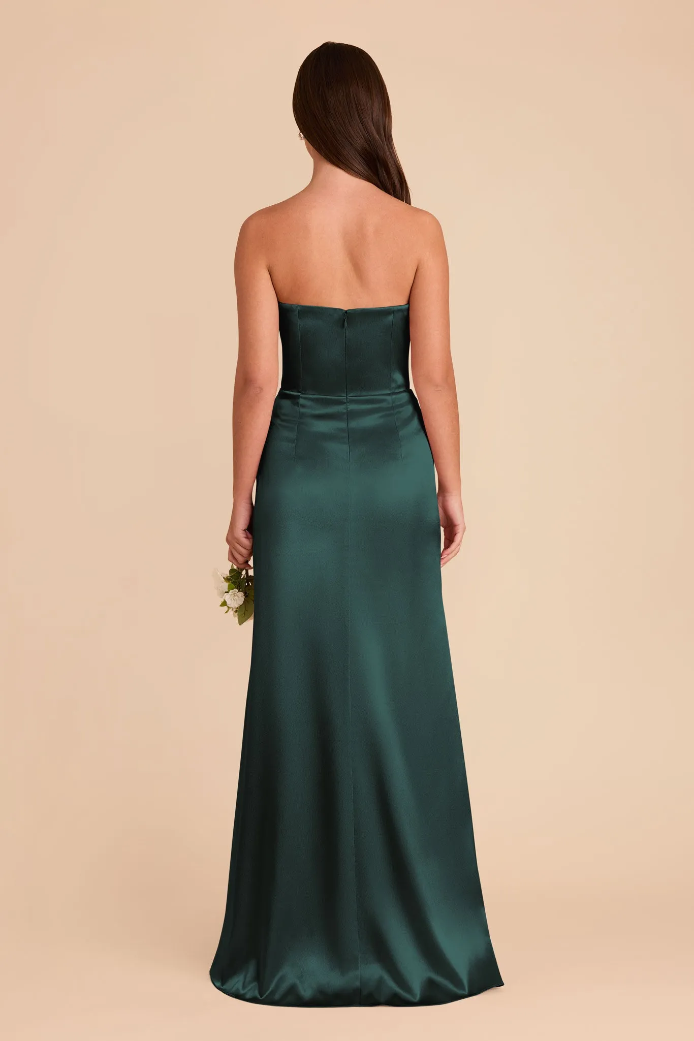 Anne Shiny Satin Dress - Emerald sold by Birdy Grey product image thumbnail 5