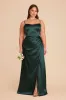 Anne Shiny Satin Dress - Emerald sold by Birdy Grey