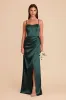 Anne Shiny Satin Dress - Emerald sold by Birdy Grey