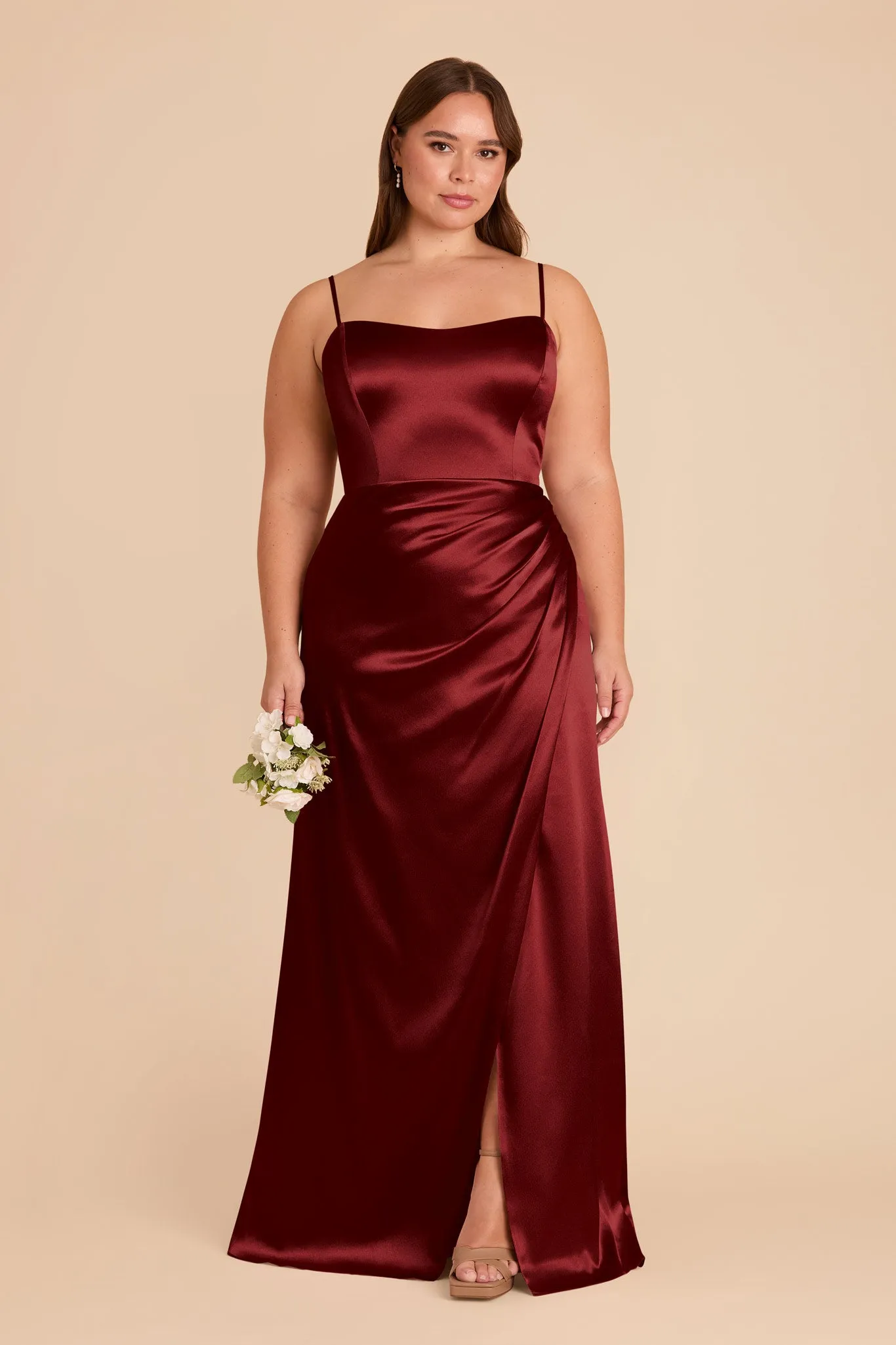 Anne Shiny Satin Dress - Cabernet sold by Birdy Grey product image thumbnail 2