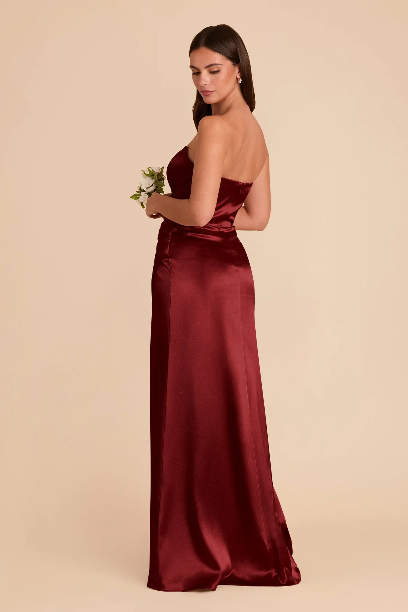 Anne Shiny Satin Dress - Cabernet sold by Birdy Grey product image thumbnail 4