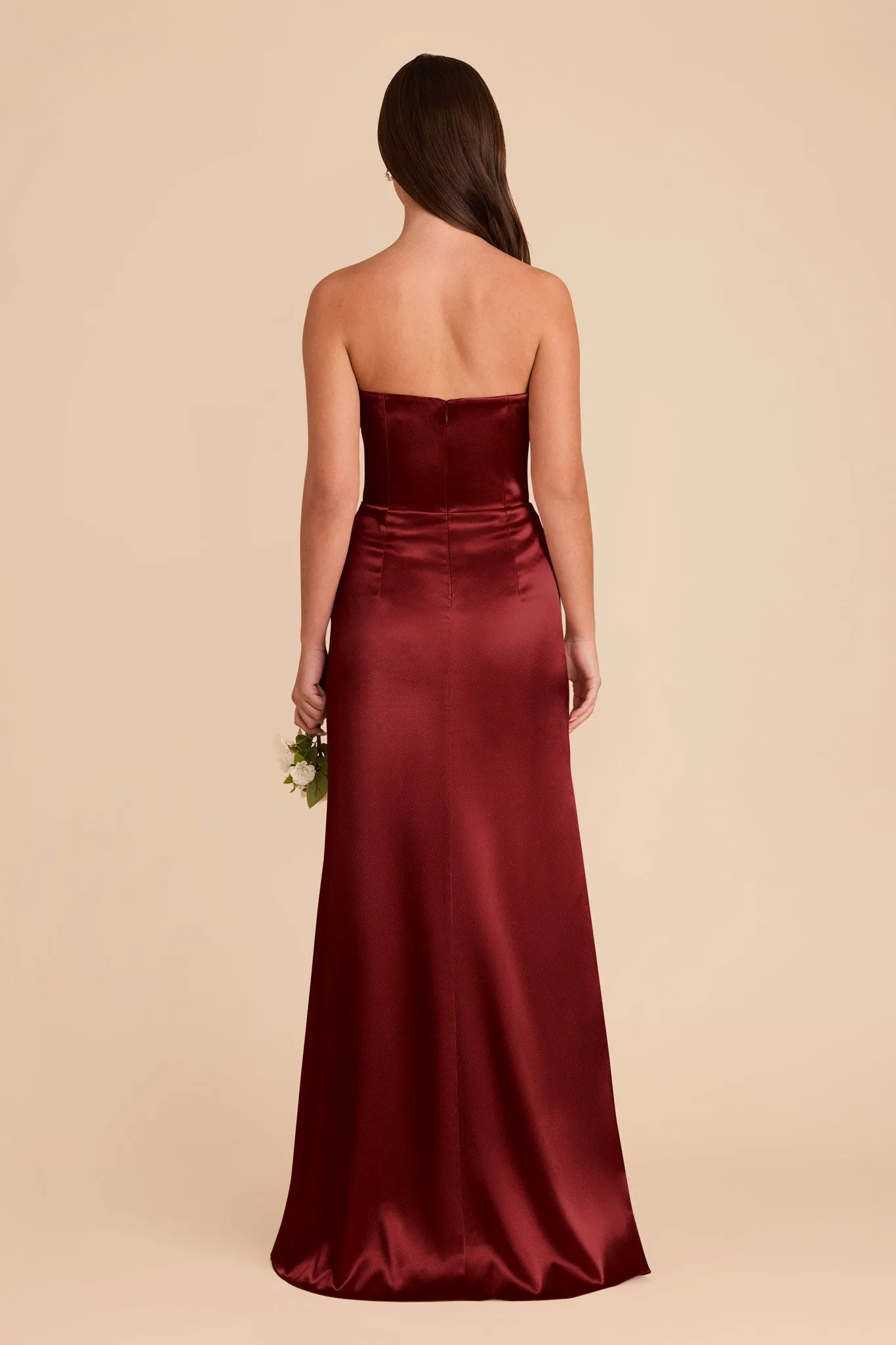 Anne Shiny Satin Dress - Cabernet sold by Birdy Grey product image thumbnail 5