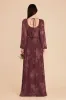Eloise Chiffon Dress - Sangria Whimsical Blooms sold by Birdy Grey
