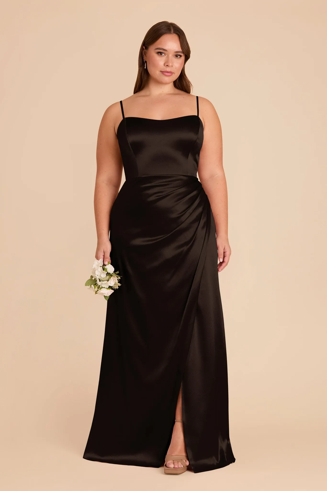 Anne Shiny Satin Dress - Black sold by Birdy Grey product image thumbnail 2
