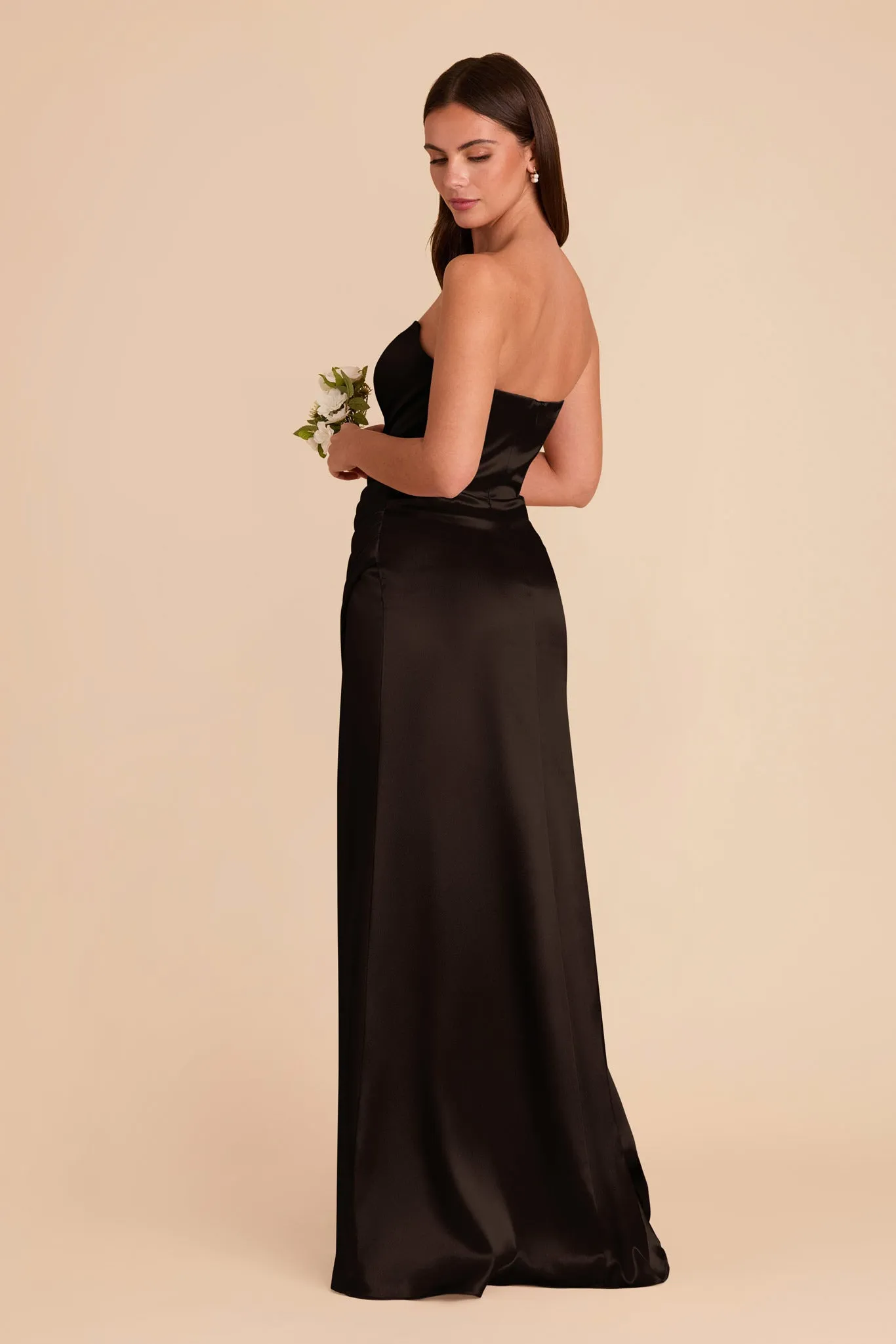 Anne Shiny Satin Dress - Black sold by Birdy Grey product image thumbnail 4