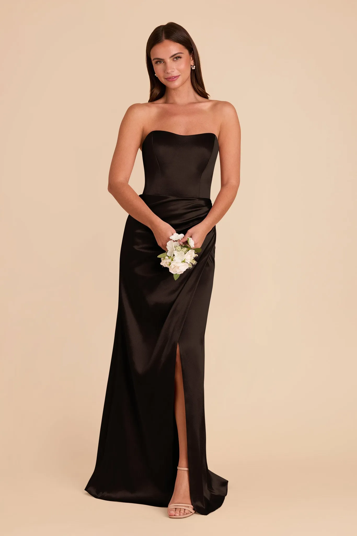 Anne Shiny Satin Dress - Black sold by Birdy Grey product image thumbnail 3