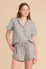Atticus Pajama Set - Cocoa Stripe sold by Birdy Grey