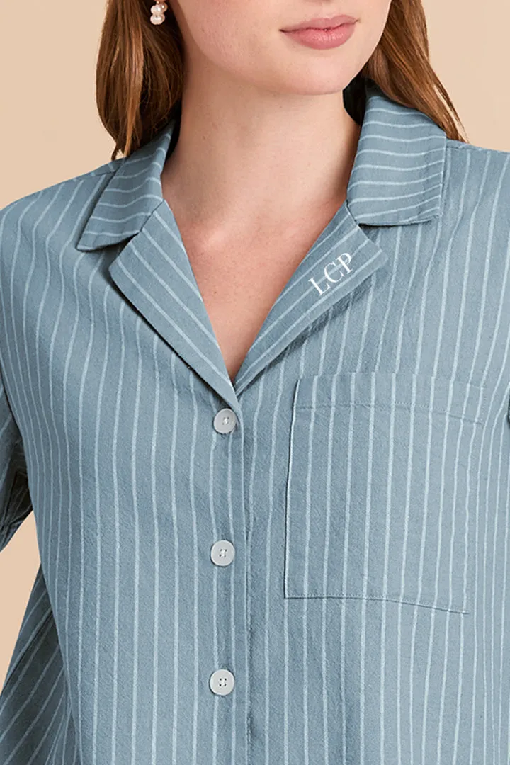 Atticus Pajama Set - Dusty Blue Stripe sold by Birdy Grey product image thumbnail 2