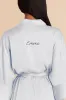 Kenny Ruffle Satin Robe - Mist Blue sold by Birdy Grey