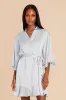 Kenny Ruffle Satin Robe - Mist Blue sold by Birdy Grey