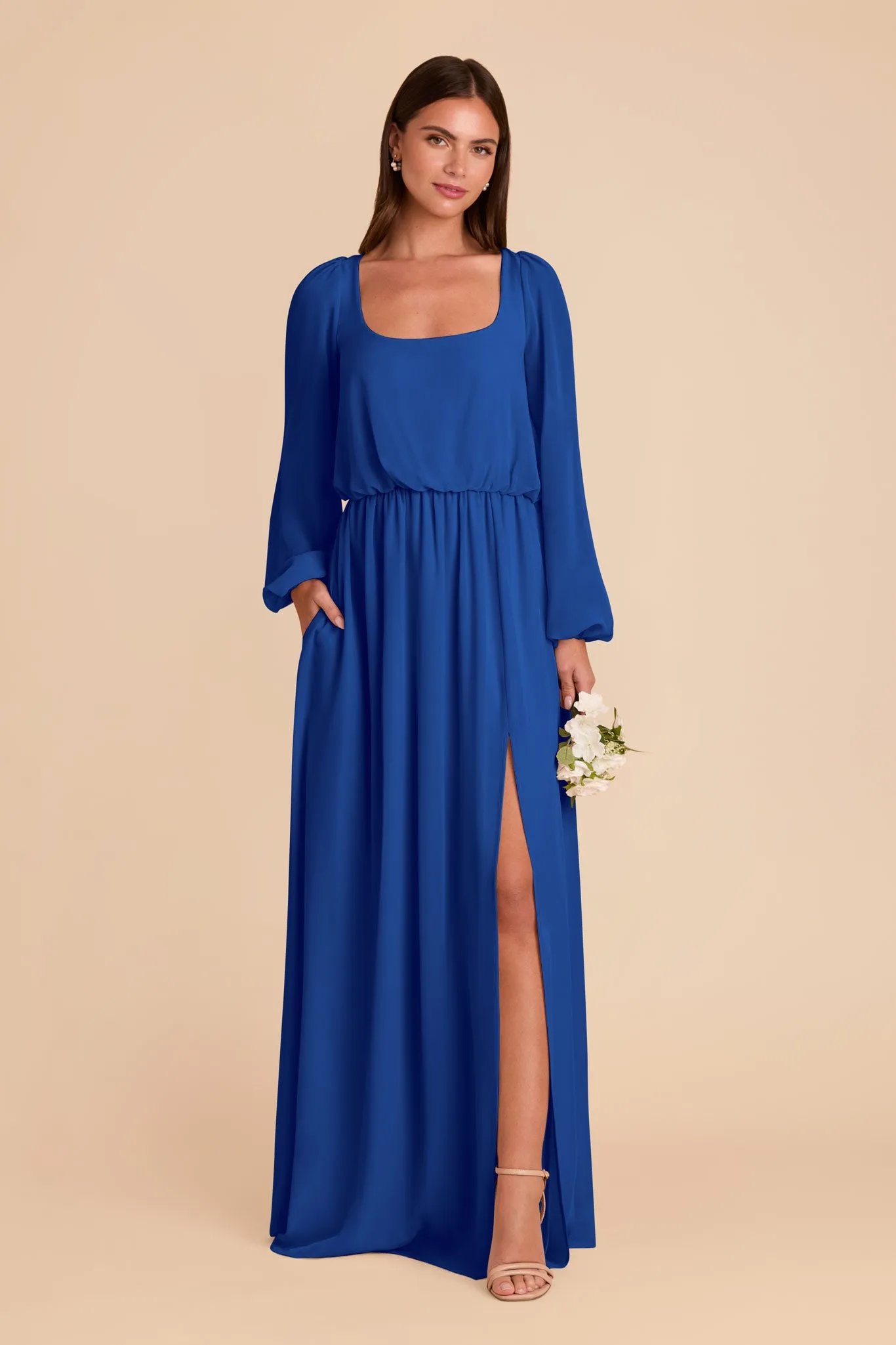 Eloise Chiffon Dress - Cobalt Blue sold by Birdy Grey