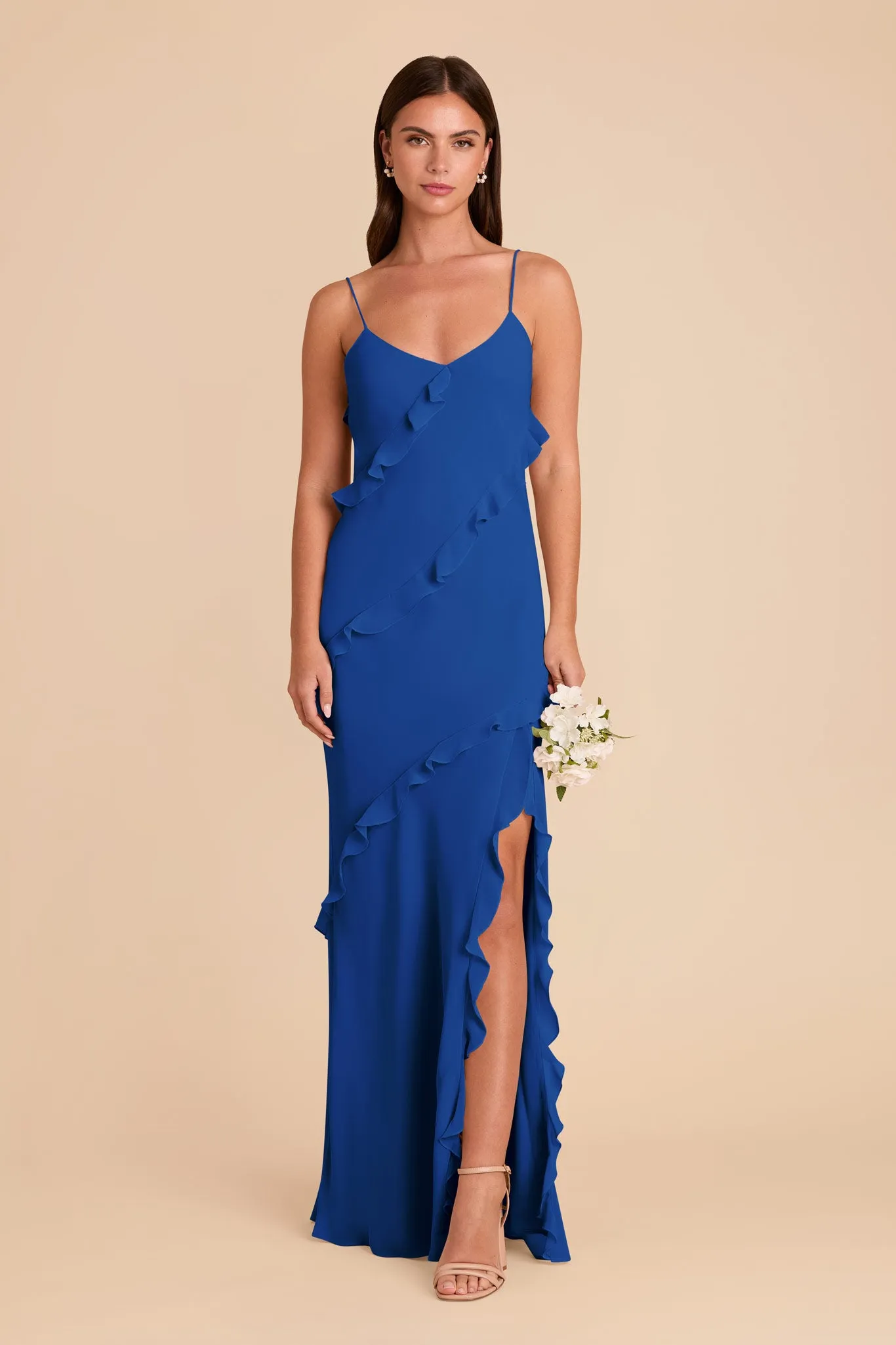 Valentina Chiffon Dress - Cobalt Blue sold by Birdy Grey