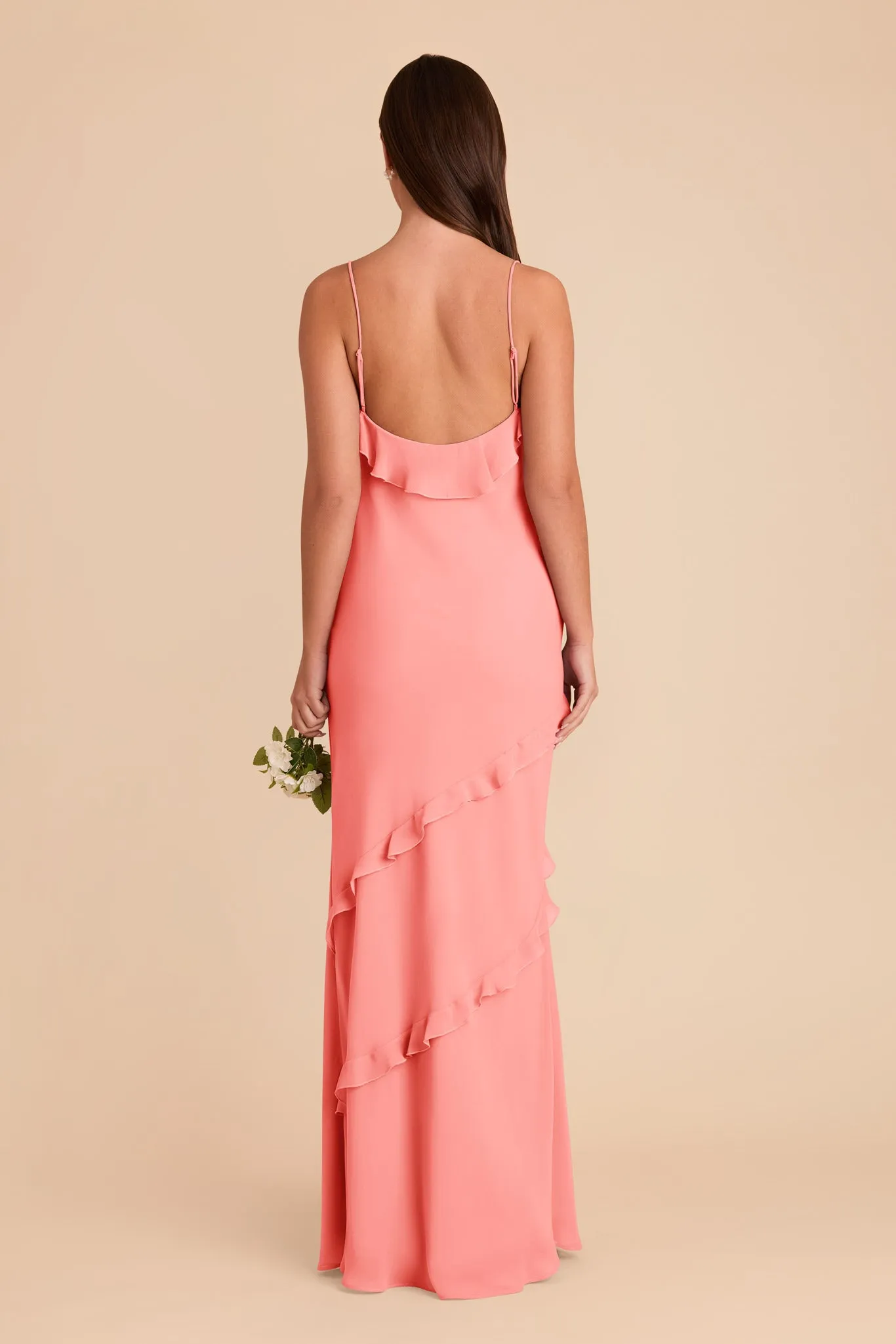 Valentina Chiffon Dress - Coral Pink sold by Birdy Grey product image thumbnail 5