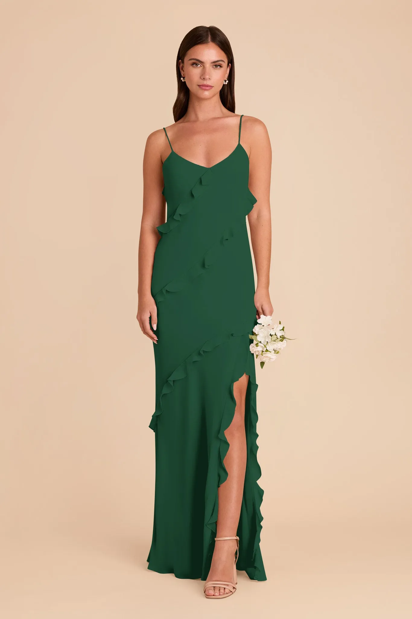 Valentina Chiffon Dress - Forest Green sold by Birdy Grey