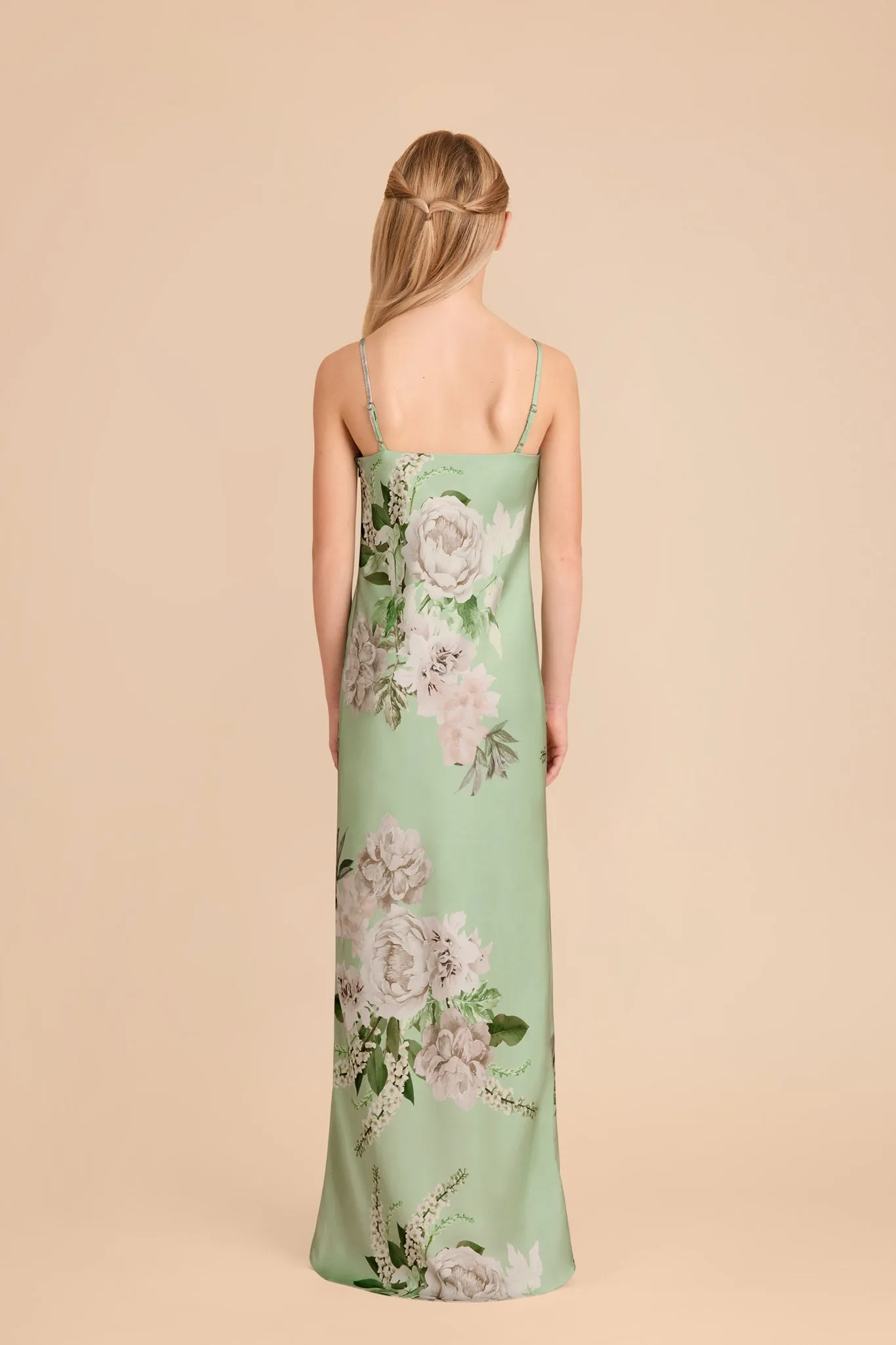 Elisa Junior Matte Satin Dress - Pistachio Garden Bloom sold by Birdy Grey product image thumbnail 4