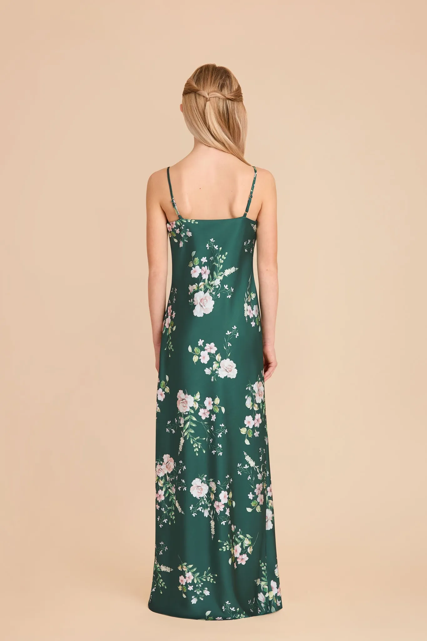 Elisa Junior Matte Satin Dress - Emerald Garden Party sold by Birdy Grey product image thumbnail 4