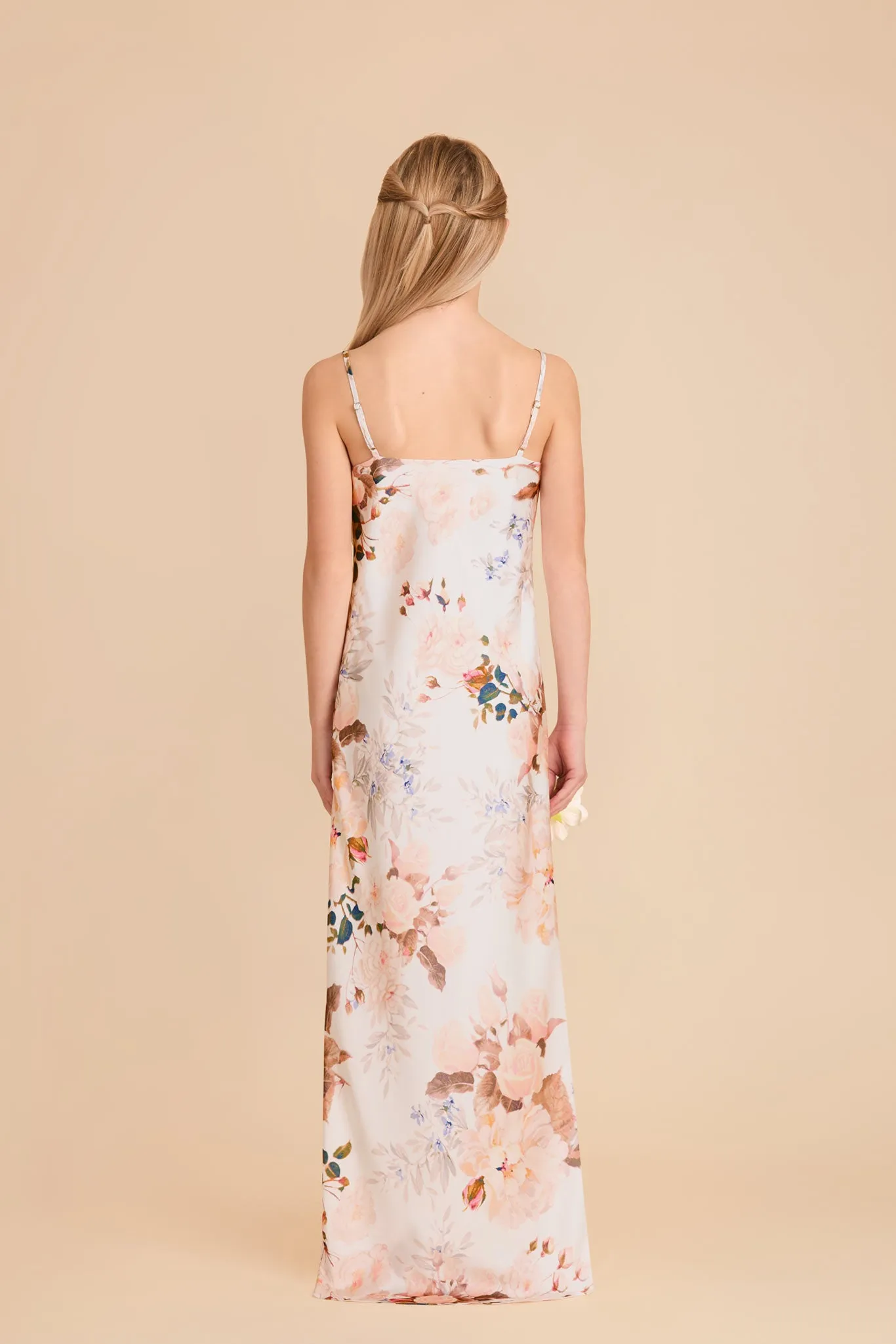 Elisa Junior Matte Satin Dress - Champagne Cascadia Bouquet sold by Birdy Grey product image thumbnail 4