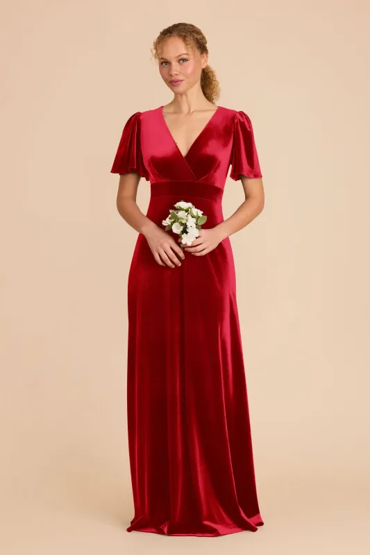 Marni Velvet Dress - Ruby Red sold by Birdy Grey