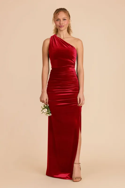 Claudia Velvet Dress - Ruby Red sold by Birdy Grey