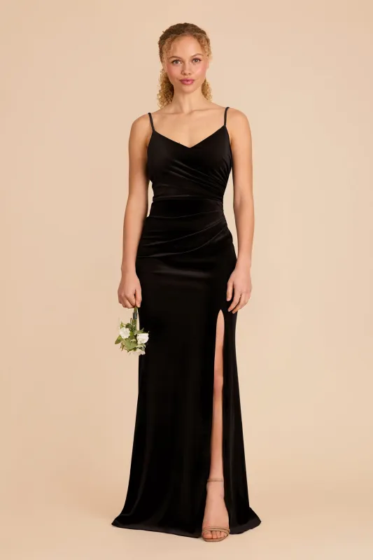 Catherine Velvet Dress - Black sold by Birdy Grey