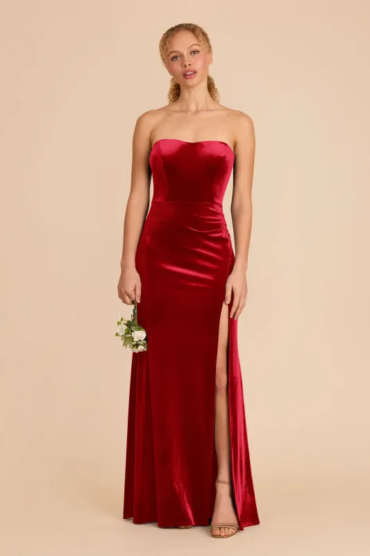 Anne Velvet Dress - Ruby Red sold by Birdy Grey