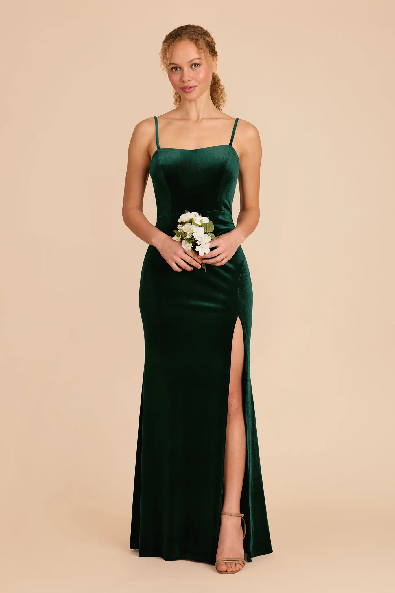 Anne Velvet Dress - Emerald sold by Birdy Grey