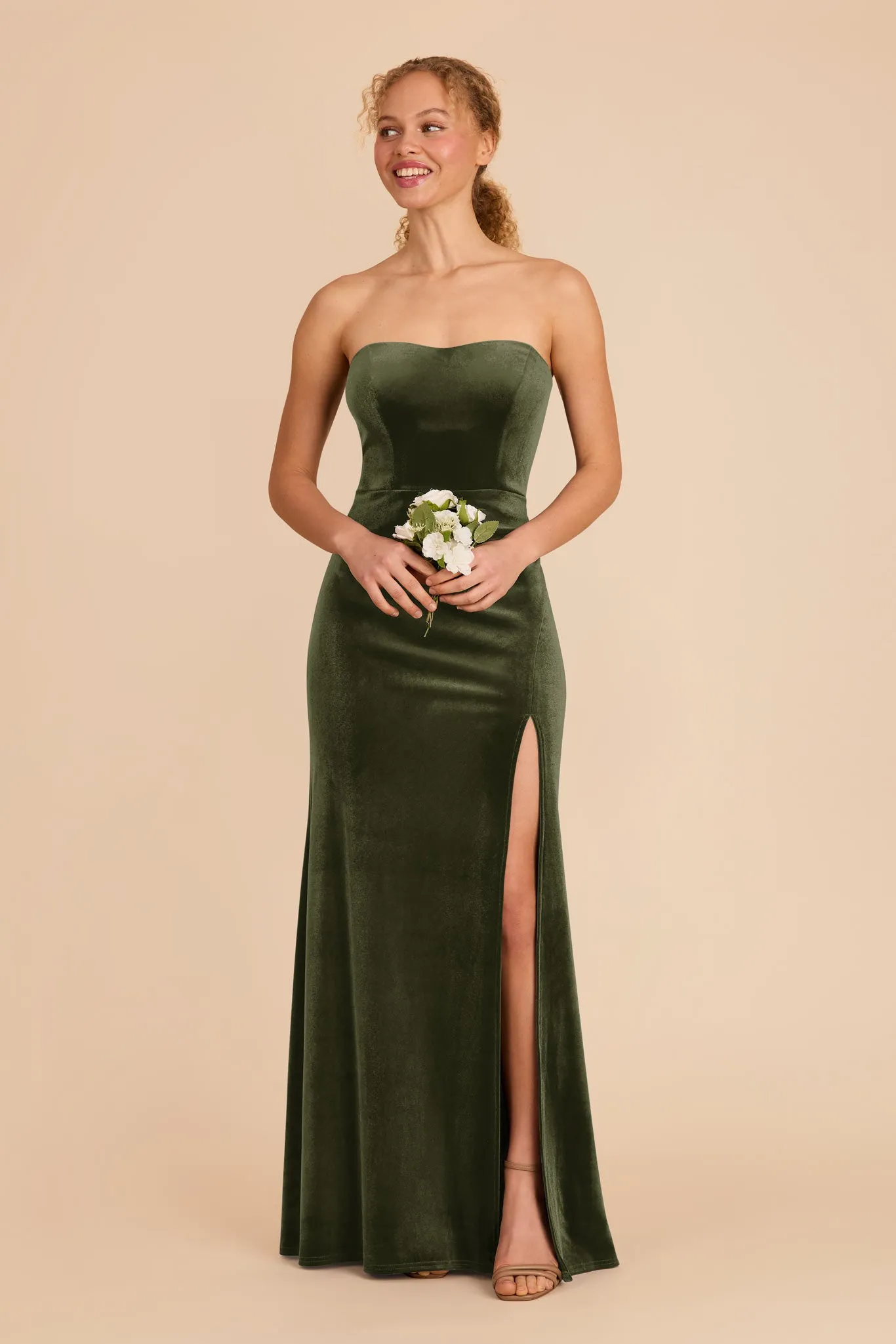 Anne Velvet Dress - Olive sold by Birdy Grey product image thumbnail 4