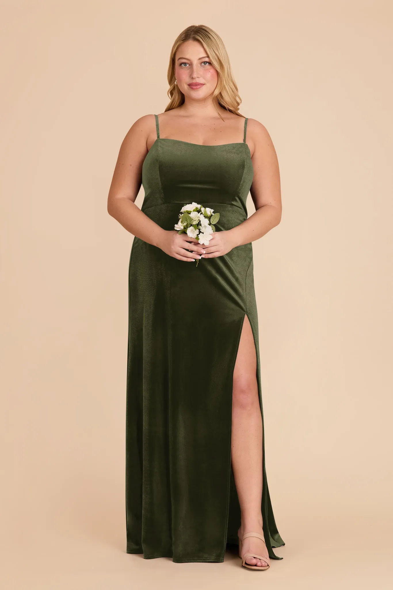 Anne Velvet Dress - Olive sold by Birdy Grey product image thumbnail 2