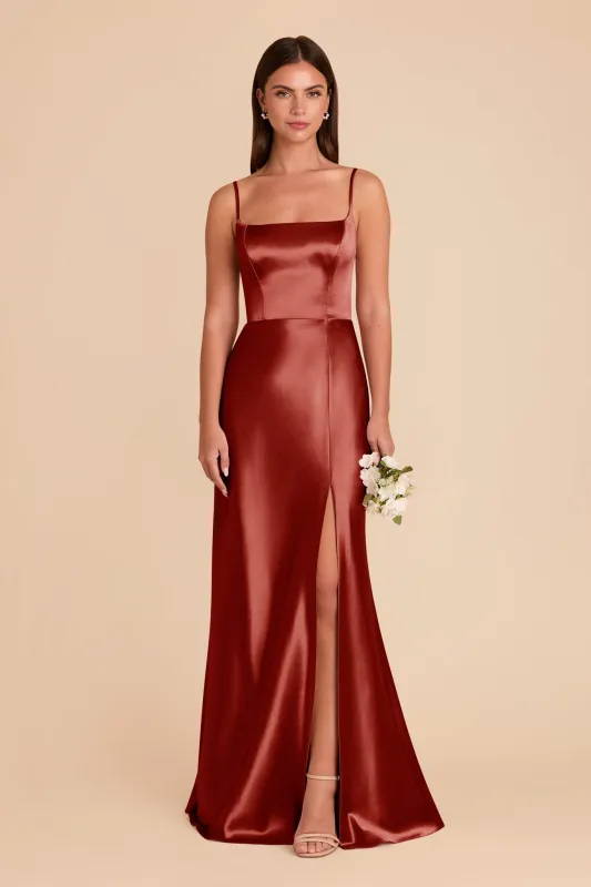 Mai Shiny Satin Dress - Spice sold by Birdy Grey