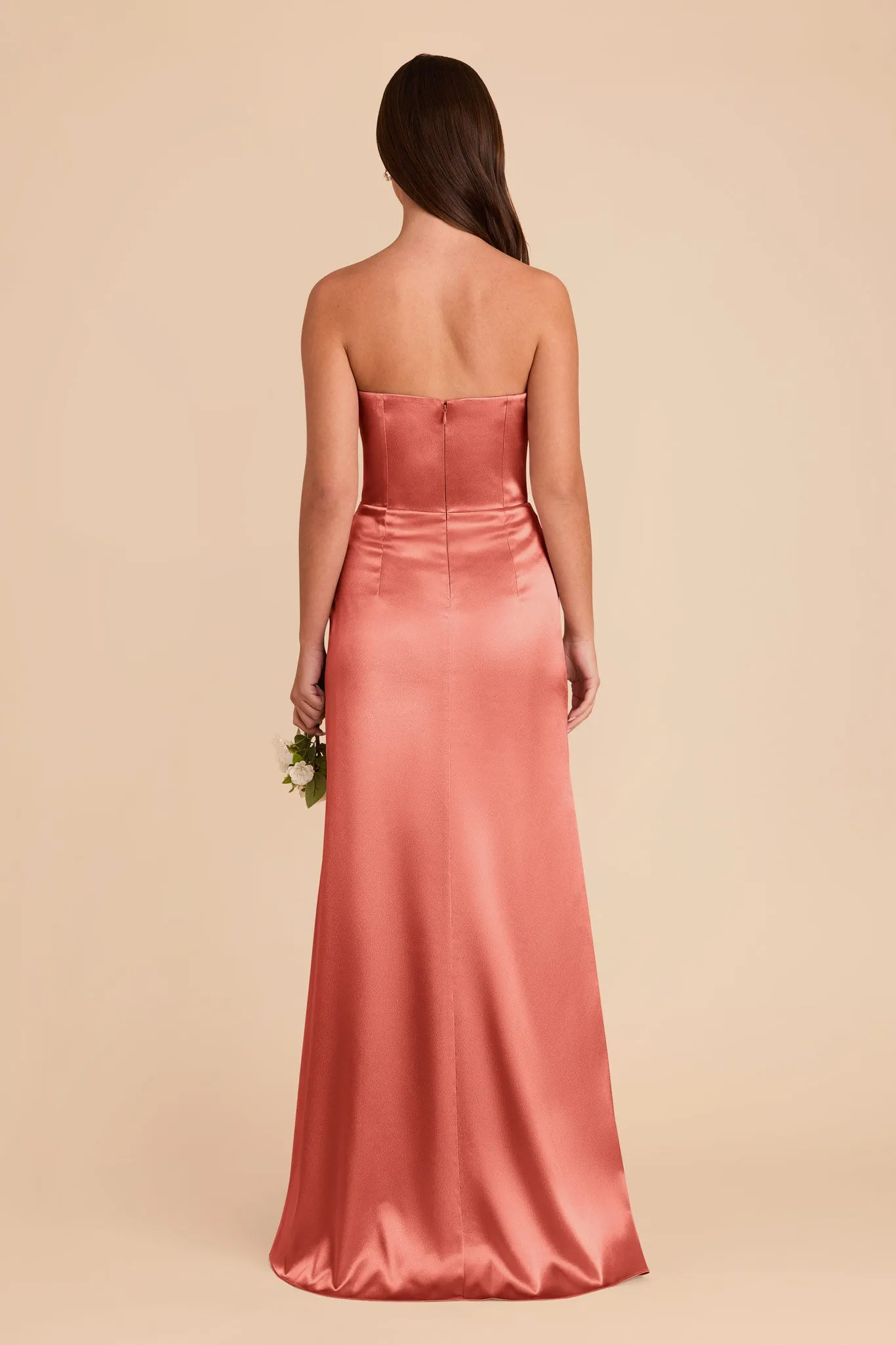 Anne Shiny Satin Dress - Terracotta sold by Birdy Grey product image thumbnail 5