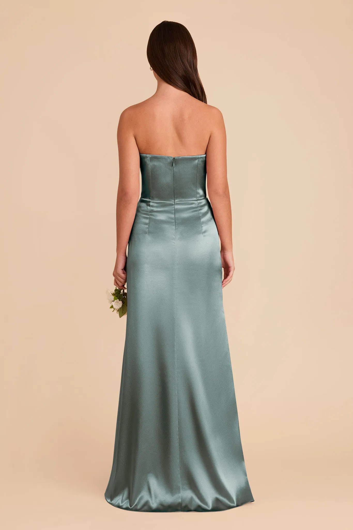 Anne Shiny Satin Dress - Sea Glass sold by Birdy Grey product image thumbnail 5