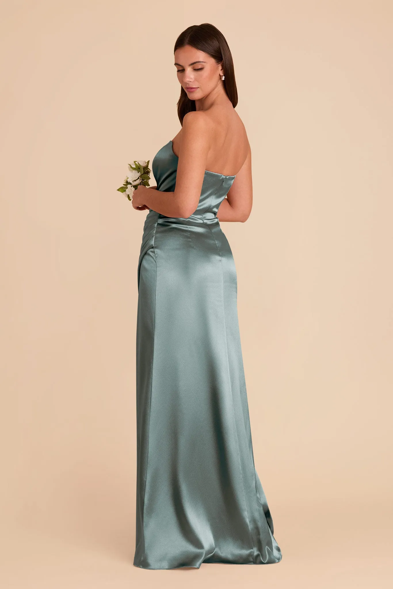 Anne Shiny Satin Dress - Sea Glass sold by Birdy Grey product image thumbnail 4