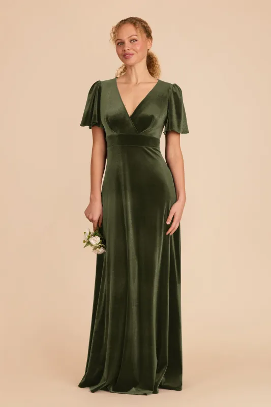 Marni Velvet Dress - Olive sold by Birdy Grey