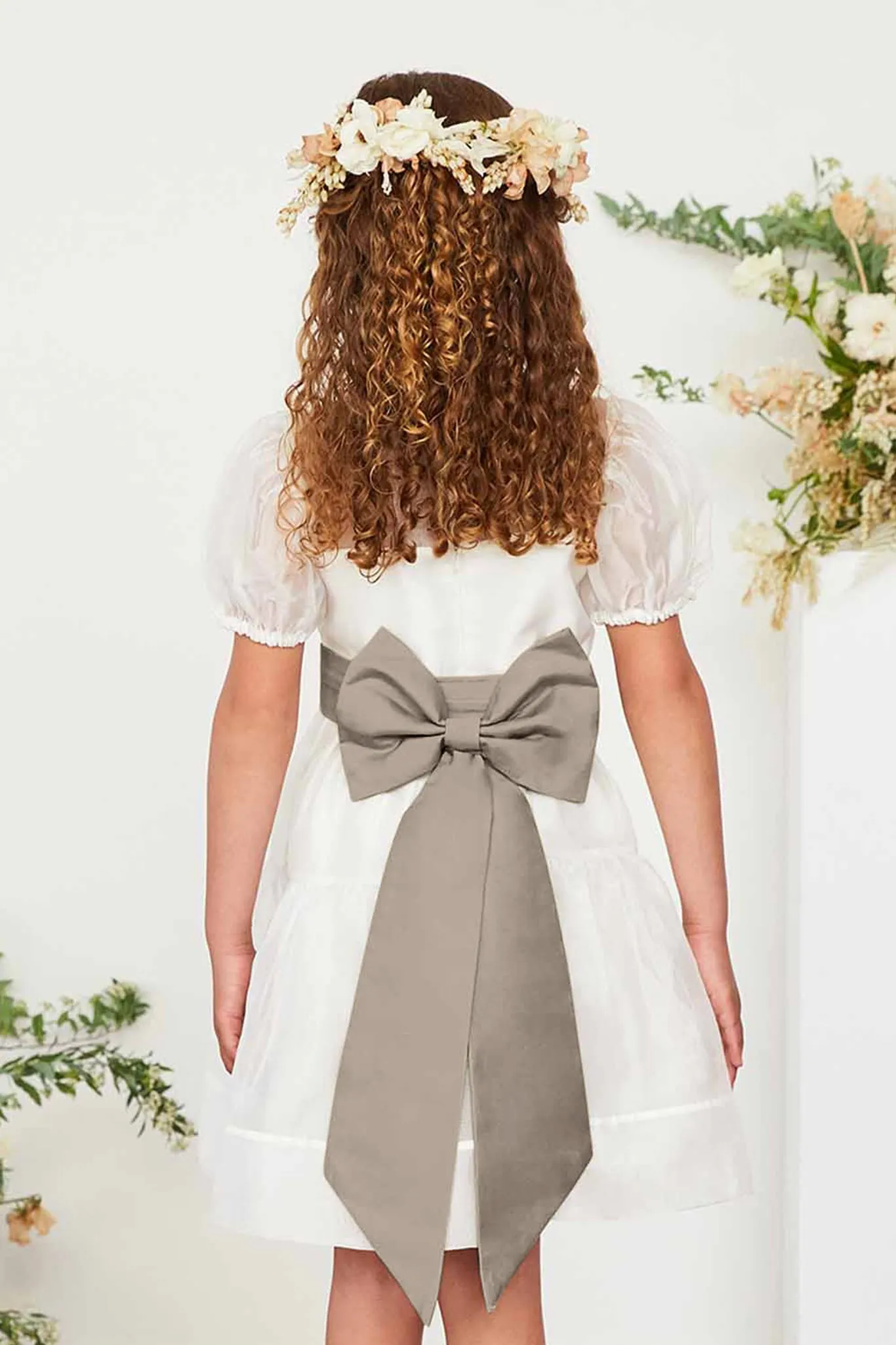 Liz Flower Girl Sash - Thyme sold by Birdy Grey product image thumbnail 2