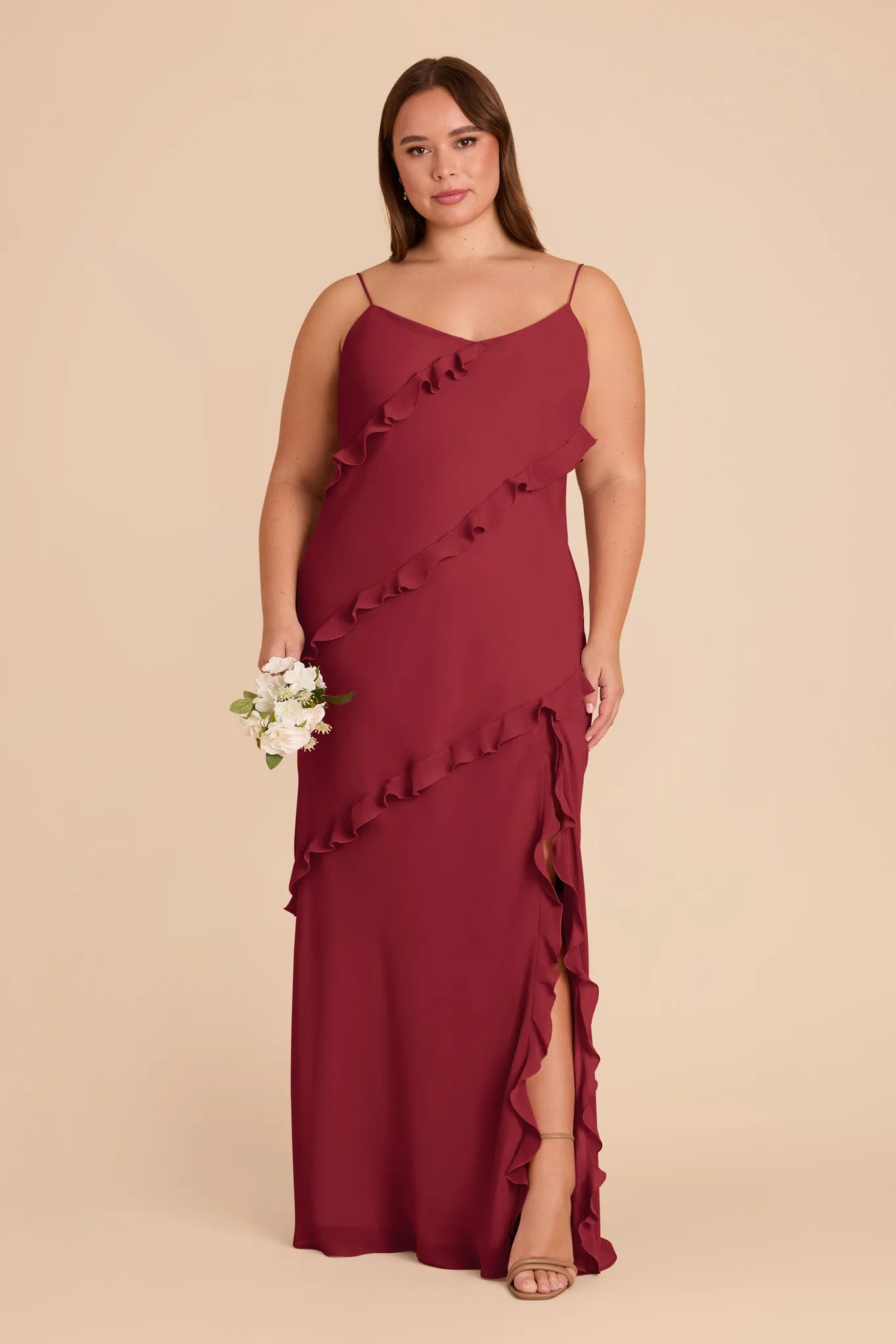 Valentina Chiffon Dress - Burgundy sold by Birdy Grey product image thumbnail 2
