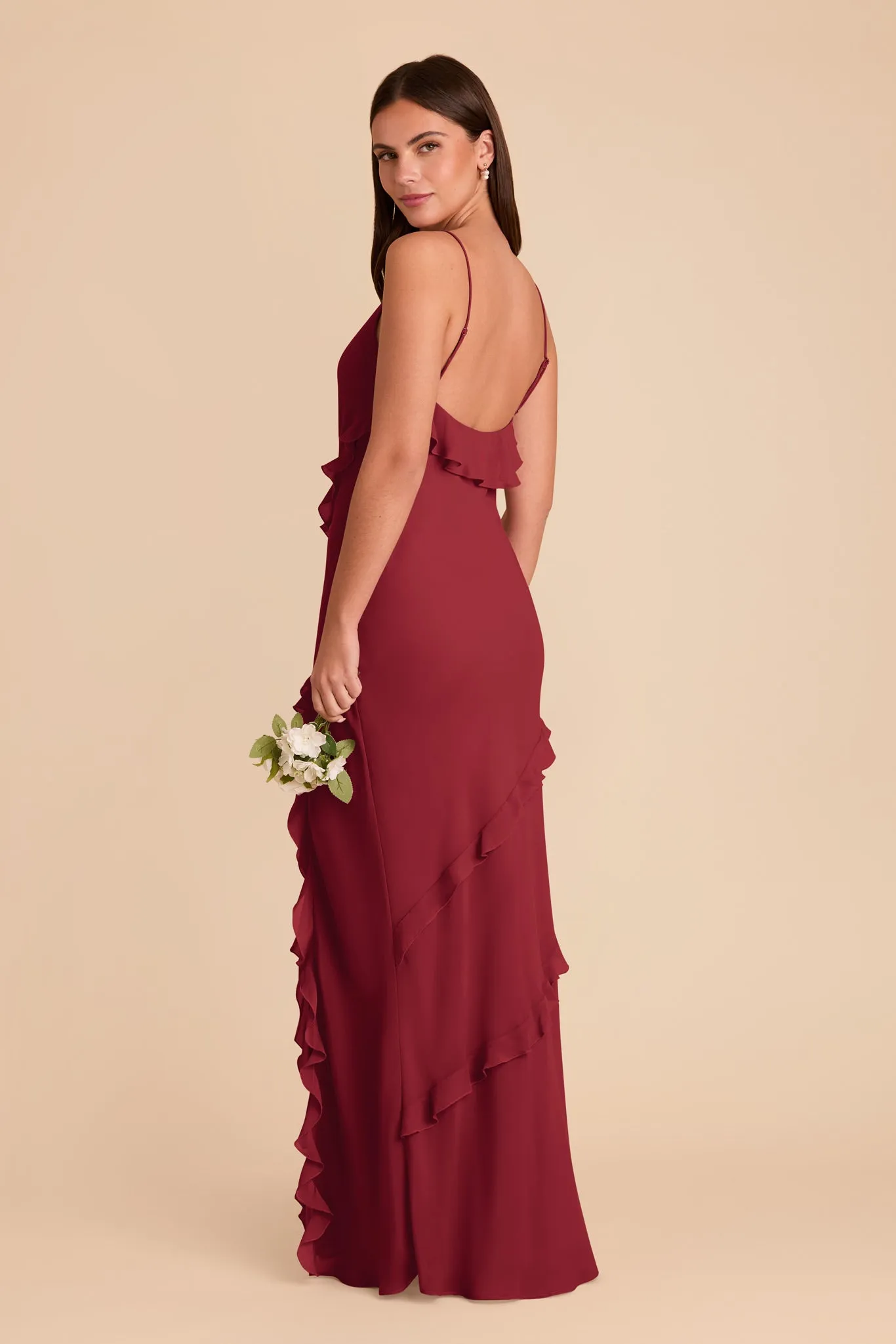 Valentina Chiffon Dress - Burgundy sold by Birdy Grey product image thumbnail 4