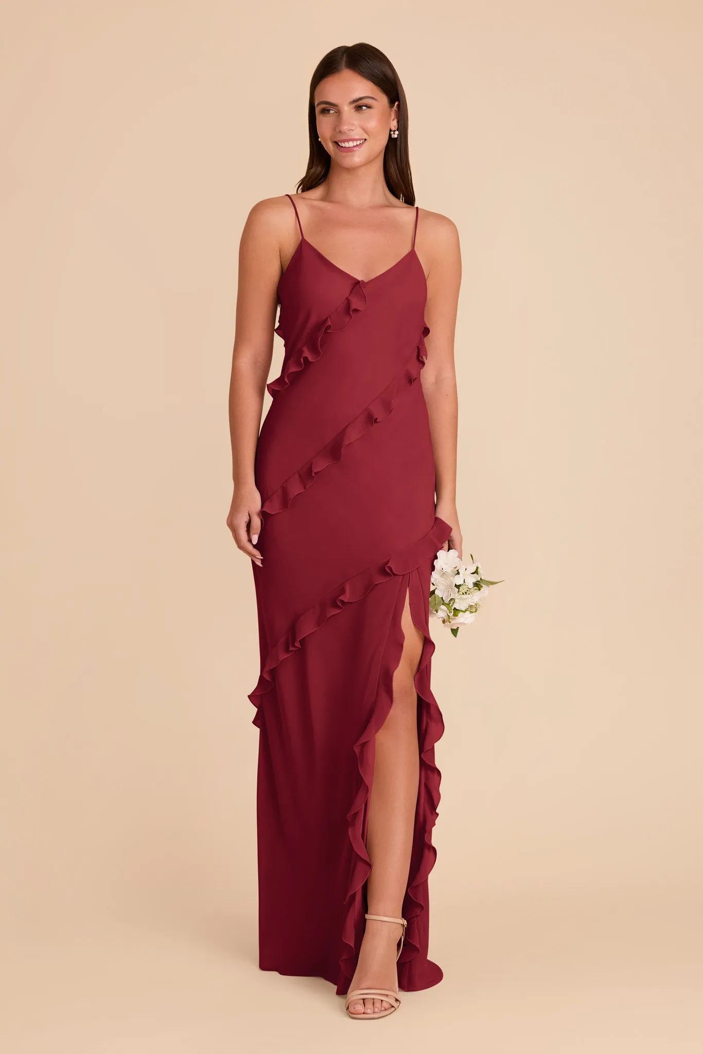 Valentina Chiffon Dress - Burgundy sold by Birdy Grey product image thumbnail 3