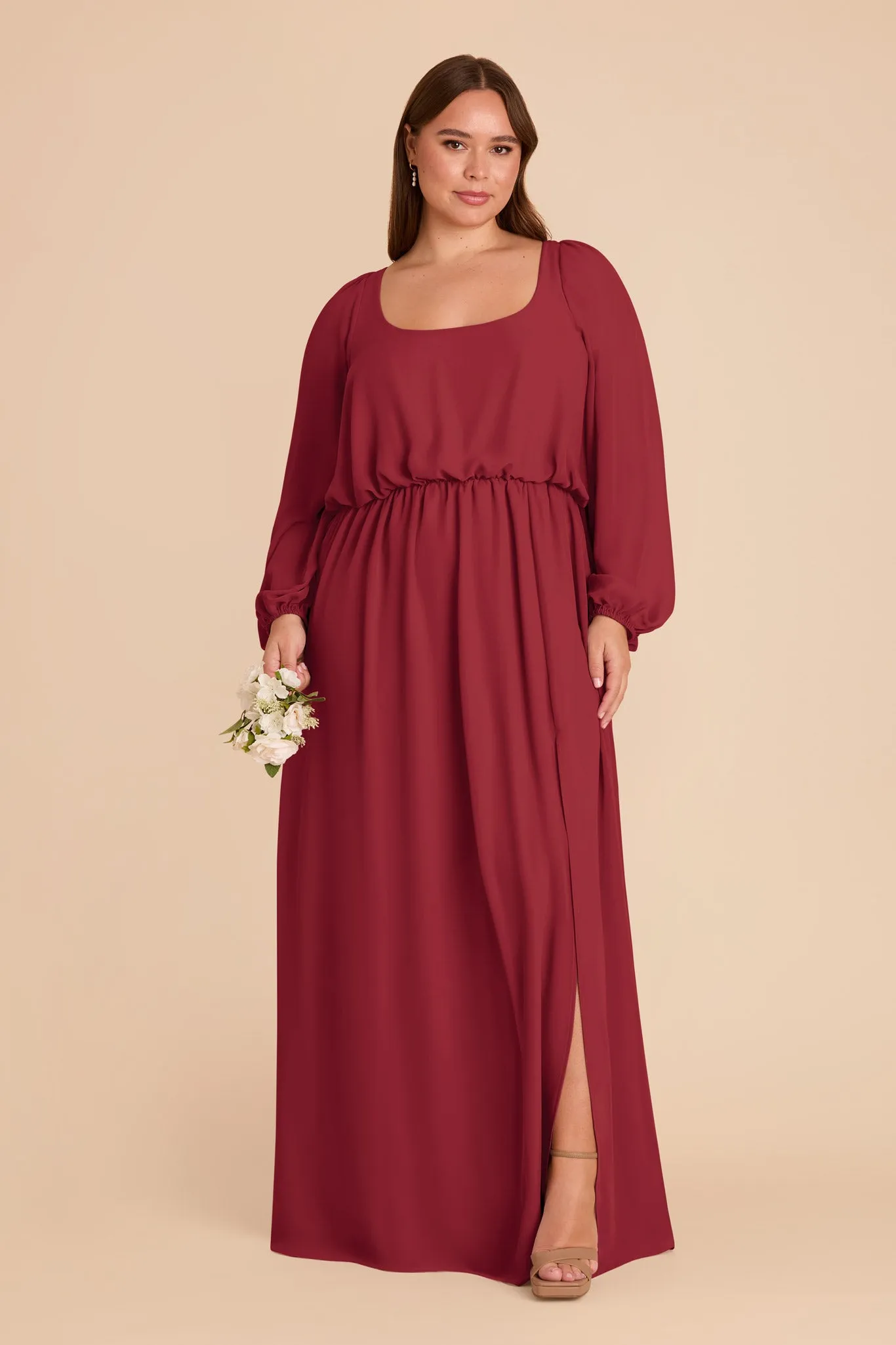 Eloise Chiffon Dress - Burgundy sold by Birdy Grey product image thumbnail 2