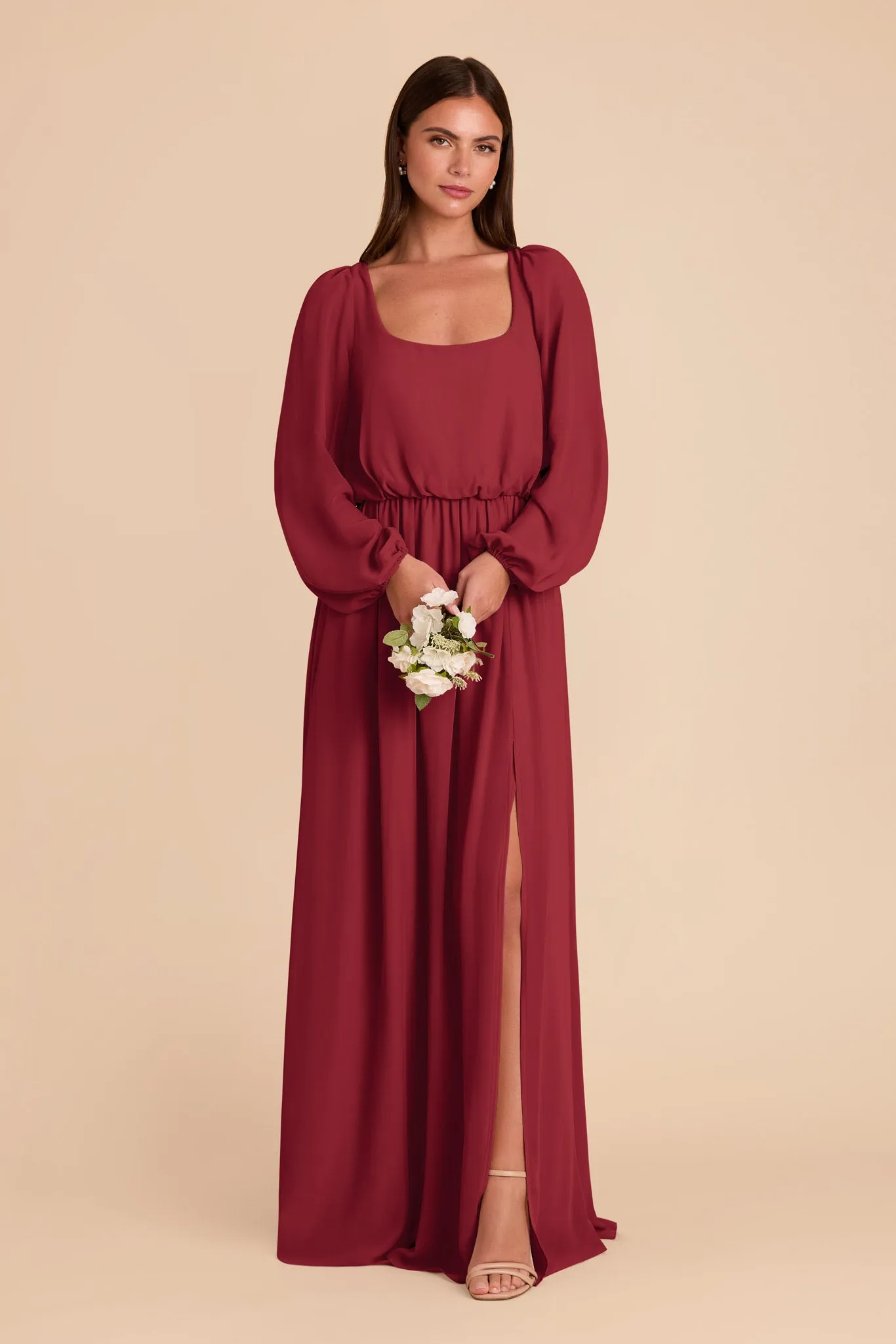Eloise Chiffon Dress - Burgundy sold by Birdy Grey product image thumbnail 3