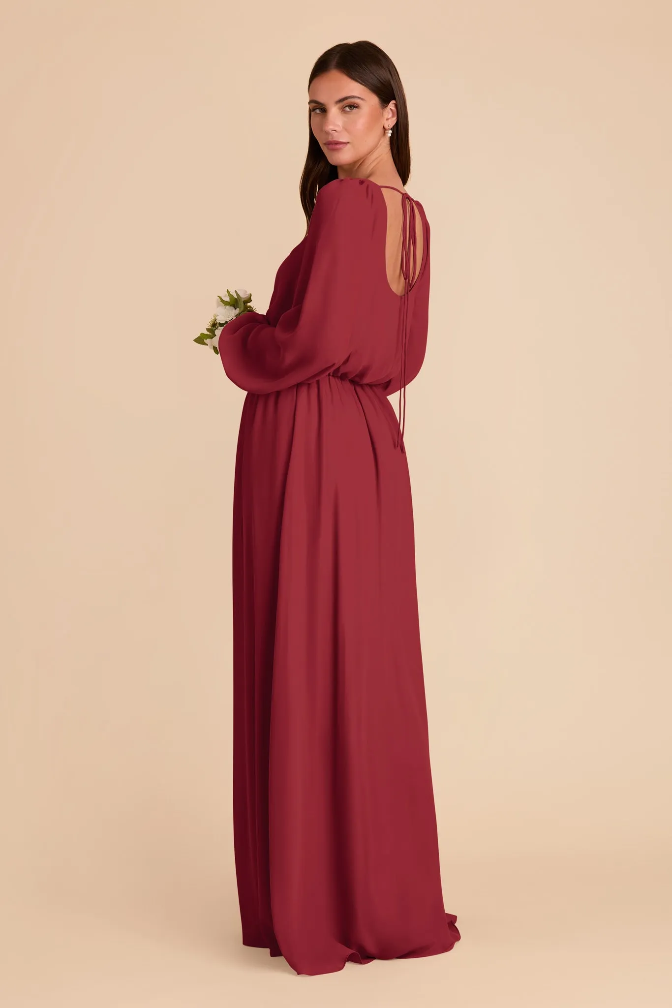 Eloise Chiffon Dress - Burgundy sold by Birdy Grey product image thumbnail 4