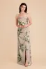 Lydia Matte Satin Dress - Latte Camellia Blooms sold by Birdy Grey