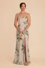 Lisa Long Matte Satin Dress - Latte Camellia Blooms sold by Birdy Grey