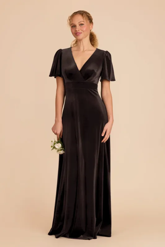 Marni Velvet Dress - Espresso sold by Birdy Grey