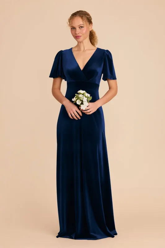 Marni Velvet Dress - Navy sold by Birdy Grey