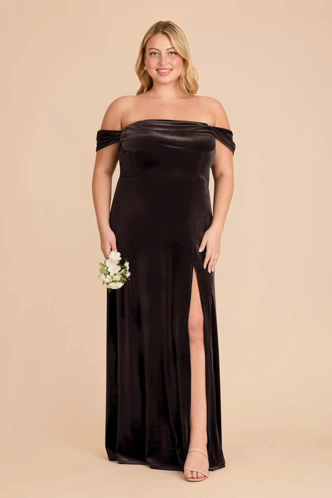 Mia Velvet Convertible Dress - Espresso sold by Birdy Grey product image thumbnail 2